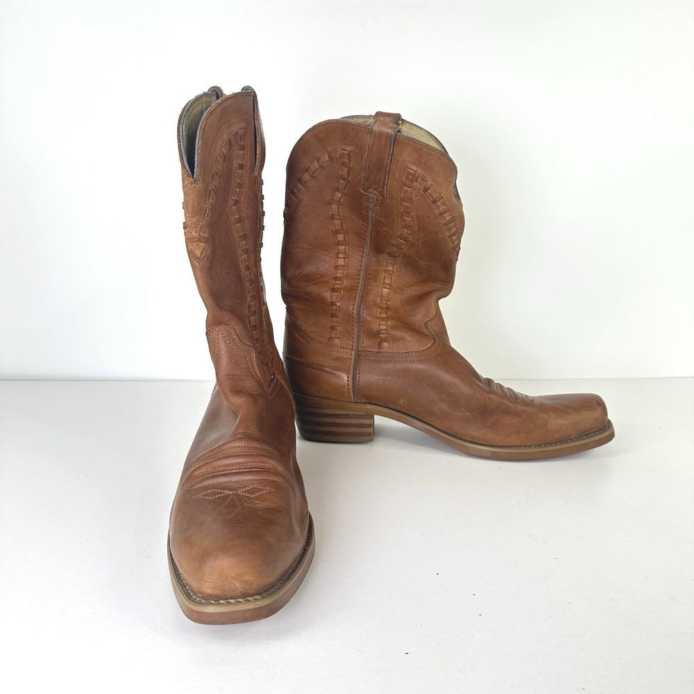 Durango SW5012 11" Pull On Western Blonde Cowboy Boots Almond Toe Men's 10.5 D